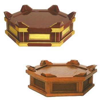スベリ止め付背短杢魚台(栓) 平径1.5尺XH12cm｜創寿苑　店