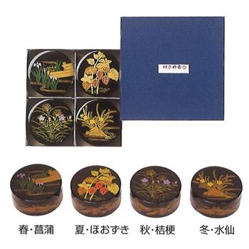 【仏具 仏壇】【仏具装置】 四季の香合書き割り 【香合】【香蓋】【合子】