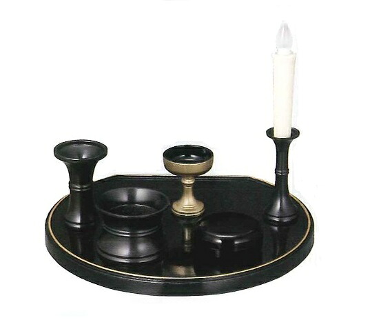 仏具セット ミニ仏壇 小用　黒金梨地（フチ金）仏具各色｜創寿苑　店 15,407円