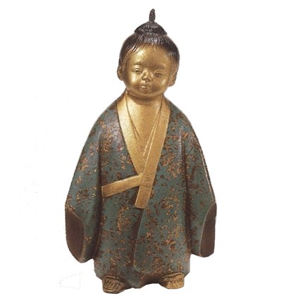 楽天市場】置物 □ 無我童子 金色 大 □環水作 鉄製 敷板・木札付 紙箱