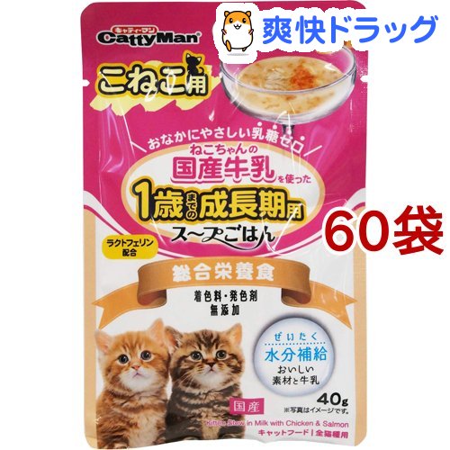 キャットちゃんの国産市乳を使った漿液ごはん ささみ サモン こねこファンクション 40g 60袋揃え キャティーマン Nenewsroom Com