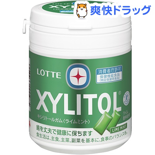 キシリトール ガム ライムミント ファミリーボトル(143g)【キシリトール(XYLITOL)】