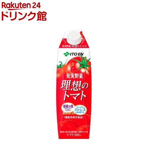 楽天市場】理想のトマト 1L 6本×3ケース 18本 伊藤園 屋根型キャップ付
