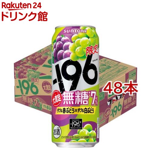 サントリー -196無糖 ダブル赤ぶどう×ダブル白ぶどう(24本入×2セット(1本500ml))