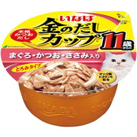 【1ケース】【3980円以上で送料無料（沖縄を除く）】【お取り寄せ対象品】金のだしカップ 11歳からのまぐろ・かつお・ささみ入り とろみタイプ 70g [いなばペットフード いなば 金のだし] *48個