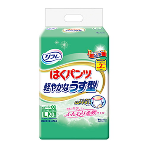 ◆6個書き割り/【3980円以上で貨物輸送無料（沖縄を除く）】リフレ はくズボン下口さかしいなうす型Ｌ２０枚 [リブドゥコーポレーション]
