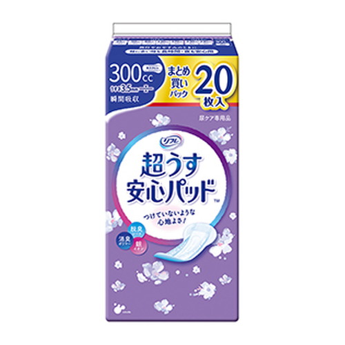 ◆18個書き割り/【3980円以上で貨物輸送無料（沖縄を除く）】リフレ 超うす安全性のあるパッドまとめ買い３００竓 ２０枚 [リブドゥコーポレーション]