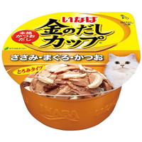 【1ケース】【3980円以上で送料無料（沖縄を除く）】【お取り寄せ対象品】金のだしカップ ささみ・まぐろ・かつお とろみタイプ 70g[いなばペットフード いなば 金のだし] *48個