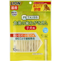 【1入れもの】【3980円以上で貨物輸送無料（沖縄を除く）】【お取り寄せ客体品】PETKISS(愛玩動物口づけ) 食後の歯磨きチュインガム 犬ころ用(超小型犬-小型犬用) 10本入り口・入口[百獣の王商事 PETKISS(愛玩動物口づけ)] *36個
