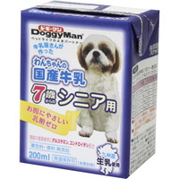 【1ケース】【3980円以上で送料無料（沖縄を除く）】【お取り寄せ対象品】ドギーマン わんちゃんの国産牛乳 7歳からのシニア用 200ml[ドギーマンハヤシ] *24個