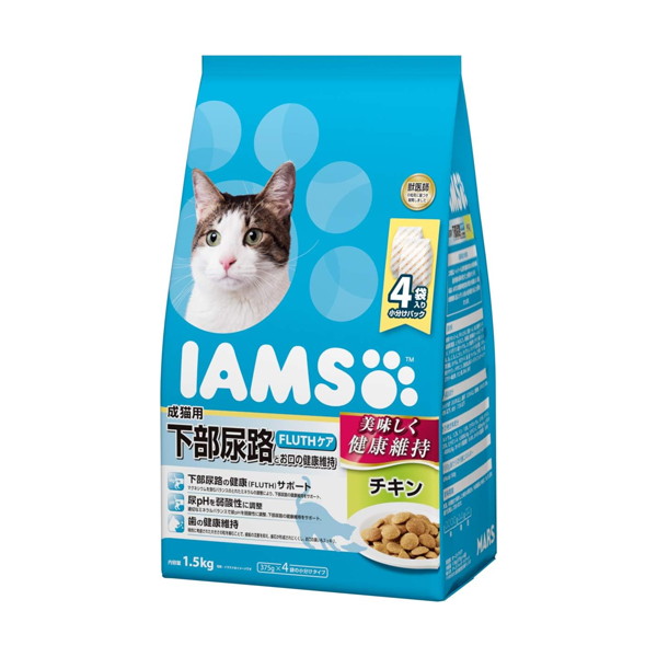 【1ケース】【3980円以上で送料無料（沖縄を除く）】【お取り寄せ対象品】アイムス 成猫用 下部尿路とお口の健康維持 チキン 1.5kg[マースジャパンリミテッド] *6個｜創快健美