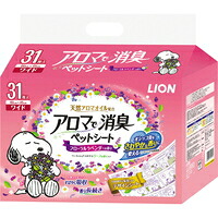 【1ケース】【3980円以上で送料無料（沖縄を除く）】【お取り寄せ対象品】アロマで消臭ペットシート ワイド31枚 ワイド 31枚[ライオン商事 ライオン] *8個｜創快健美