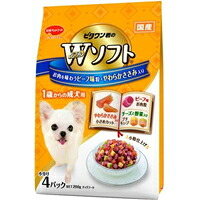 【1ケース】【3980円以上で送料無料（沖縄を除く）】【お取り寄せ対象品】ビタワン君のWソフト 成犬用 お肉を味わうビーフ味粒・やわらかささみ入り(200g)[ビタワン] *18個