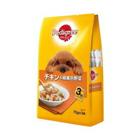 【1ケース】【3980円以上で送料無料（沖縄を除く）】【お取り寄せ対象品】ペディグリー　成犬用　チキン＆緑黄色野菜(70g*3袋) *48個