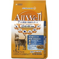 【1ケース】【3980円以上で送料無料（沖縄を除く）】【お取り寄せ対象品】オールウェル キャット ドライ 10歳以上 フィッシュ 吐き戻し軽減(1.5kg)[オールウェル(AllWell)] *5個