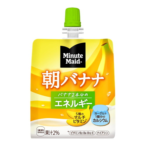 【2ケース】コカ・コーラ ミニッツメイドゼリー 朝バナナ 180gパウチ *48個