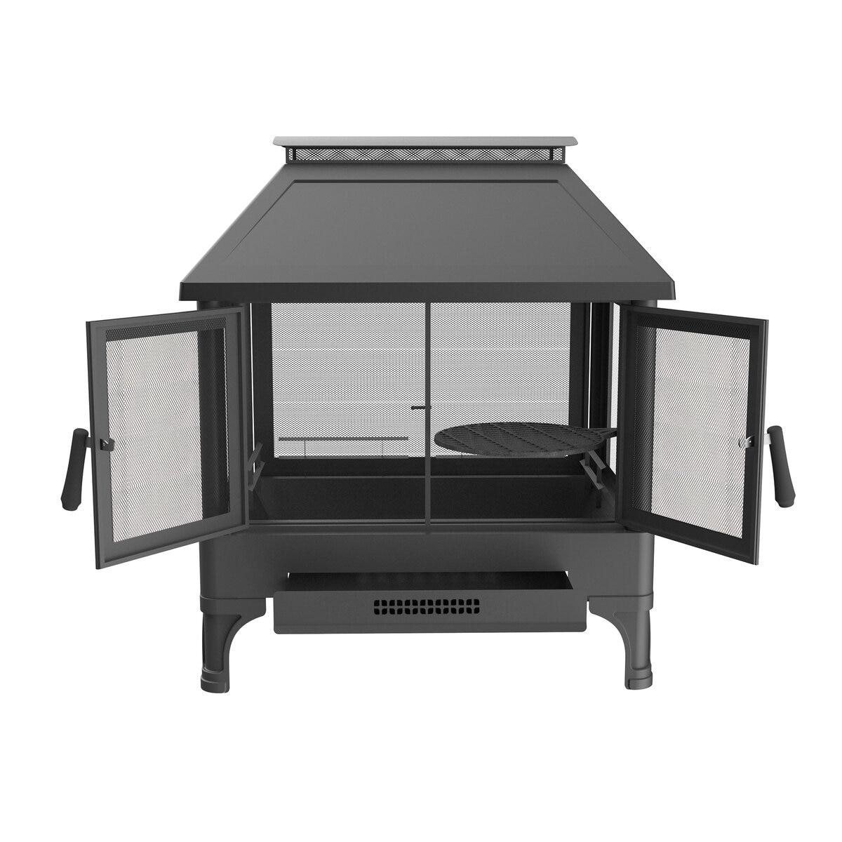 新品未使用　屋外暖炉 ファイヤーピット 調理用グリル網付きPIT 焚き火　BBQ Amazon.co.jp: OUTDOOR FIRE COOKING PIT ファイヤー ピット