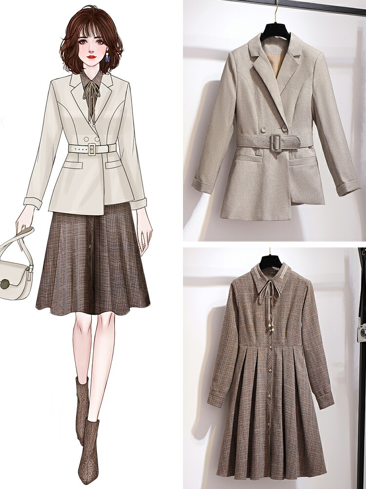 ギフ 包装 ワンピーススーツ ジャケット レディース セットアップ アシンメトリー 秋 春 グレンチェック プリーツスカート ショート丈 ワンピース Pascasarjana Unsrat Ac Id