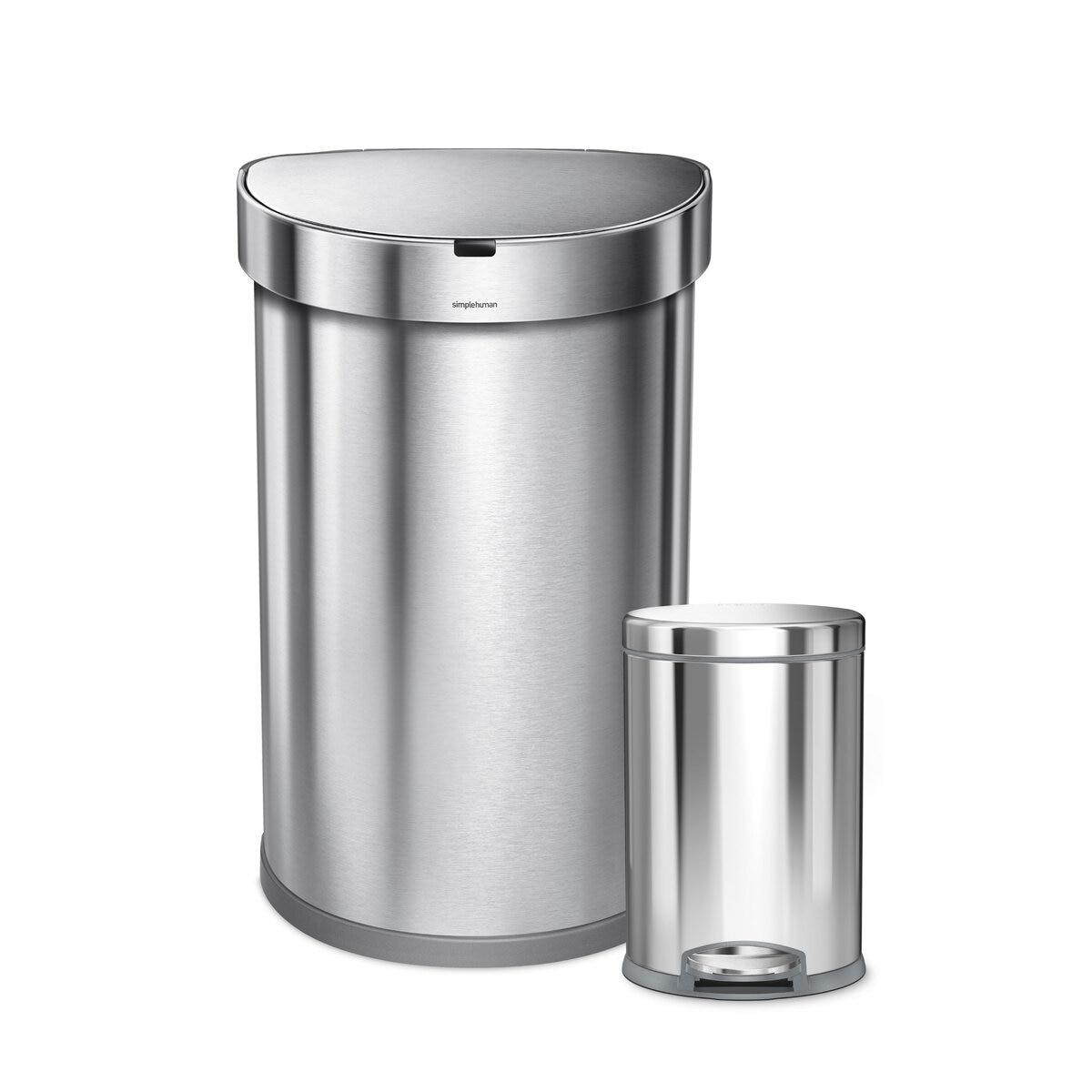 【ポイント最大12倍!お買い物マラソン！】simplehuman（シンプルヒューマン）セミラウンドセンサーカン 45L + ステップダストボックス 4.5L ST2200 ct46507