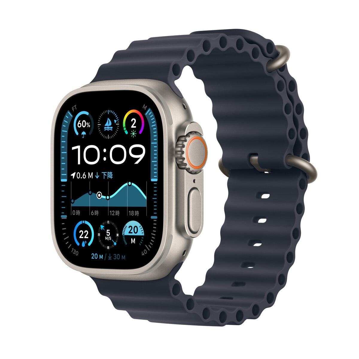 【尖んがり最大限度12倍!お買い出しマラソン！】Apple Watch Ultra 2（GPS + Cellularひな形）- 49粍ナチュラルチタニウムケースとネイビーオーシャンバンド コンピュータ断層撮影法68174