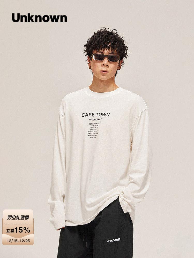 【並行輸入品】【尖んがり最大限度12倍!お買い出しマラソン！】UNKNOWN ティーシャツ メンズ 長袖 刷り上げる