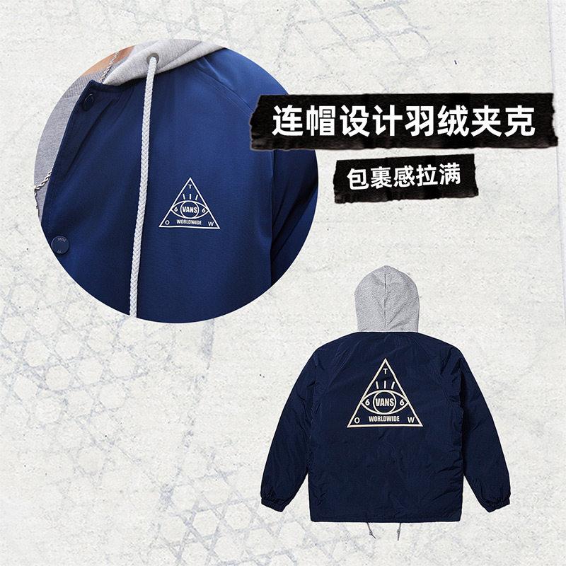 【並行輸入品】【ポイント最大12倍!お買い物マラソン！】Vans メンズ 秋 冬 フード付き ダウンジャケット 深夜ブルー