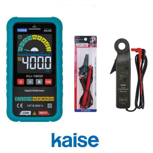 デジタルサーキットテスター(テストリードセット+クランプアダプター付) KU-1300+660+100-62 カイセ kaise｜創工館　店