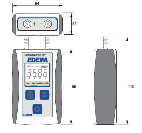 ホダカ デジタルマノメータ 1個 HT-1700-1000：Shop de clinic店+