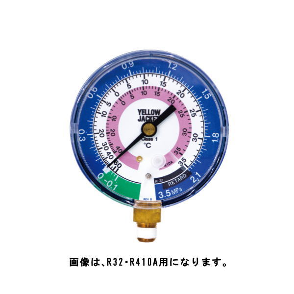 Φ80mmYJマニホールドゲージ 低圧 R404A・R134a Y49164 Asada アサダ