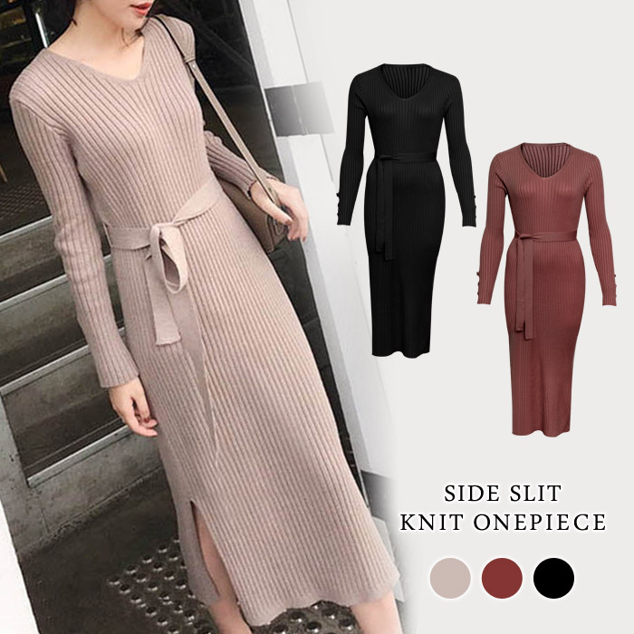 KAREN MILLEN ロングドレス ニット ワンピース 半袖 タイト y5410.jpg