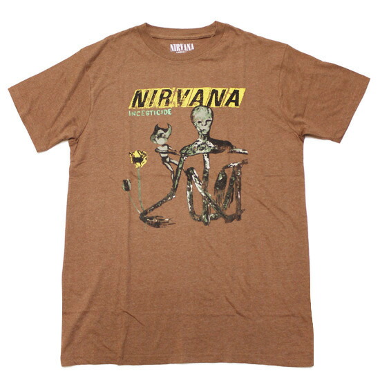 ニルヴァーナTシャツ NIRVANA ニルヴァーナ バンド ロック Tシャツ イエロー : T