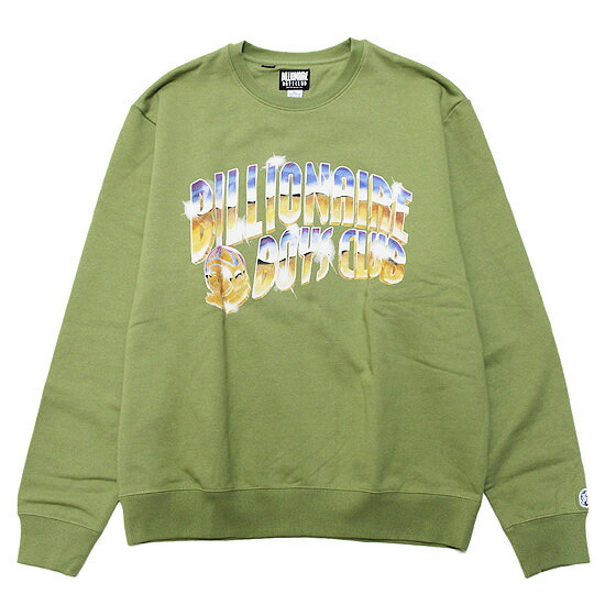 BILLIONAIRE BOYS CLUB ビリオネアボーイズクラブ 流汗 調教師 BB CHROME SWEAT 表どおり BBC アーチ形ロゴタイプ 広々とした影ぼうし 裏毛 カーキ系 L XL