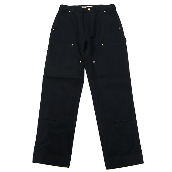 CARHARTT 鉄道車両ハート形 ダブルニー ペインターパンツ DUCK DOUBLE-FRONT DUNGAREE B01 表どおり 細工物 ルーズフィット USA計画すること 黒いこと 30 32 34 36