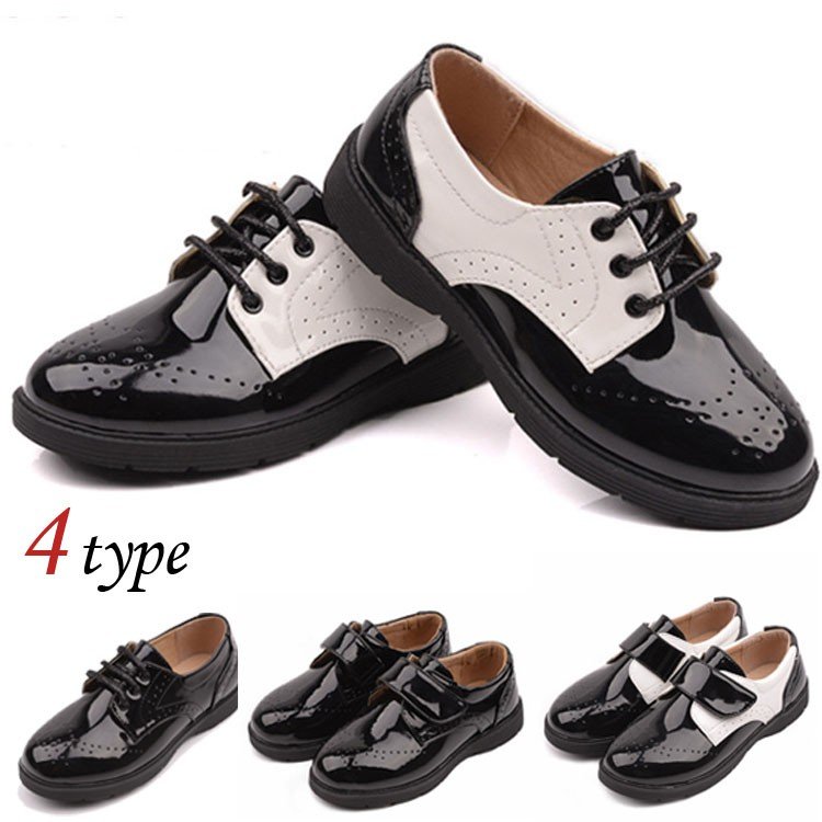 楽天市場 キッズ 入学式 靴 フォーマル 黒 男の子 エナメル調 紐 マジックテープ ブラック おしゃれ 子供 卒園式 新 Front Fashion