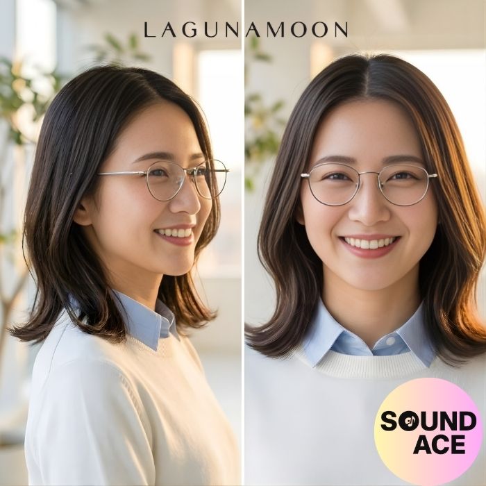 [眼鏡ひな形／ラグナお月さま] LAGUNA MOON 眼鏡ひな形 LM-1080 50大きさ レディース眼鏡 スモークグリーン 今めかしい眼鏡 50□19-143 ?42