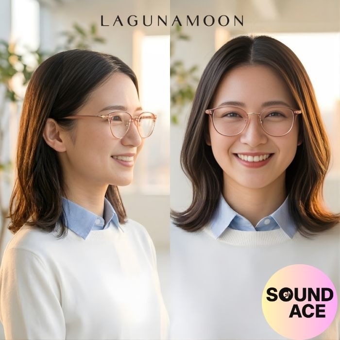[眼鏡ひな形／ラグナお月さま] LAGUNA MOON 眼鏡ひな形 LM-5085 48大きさ レディース眼鏡 読みやすいサクラ色 今めかしい眼鏡 48□20-140 ?39.6