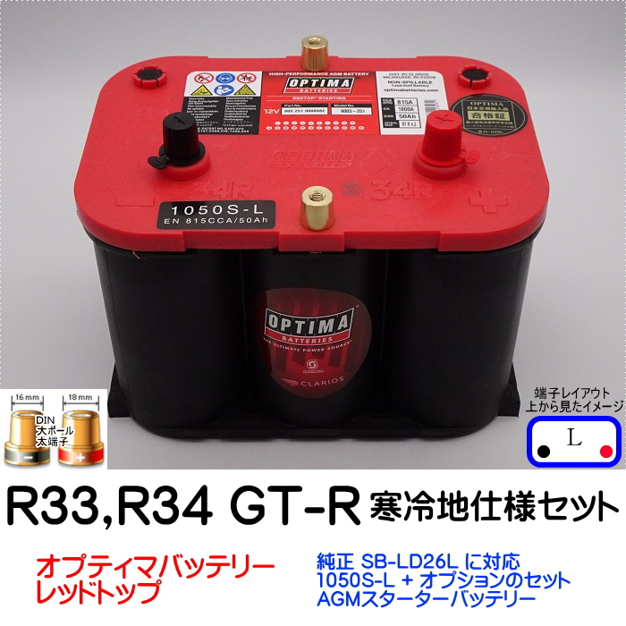 いよいよ人気ブランド 在庫あり即納 日本正規品 OPTIMA オプティマレッドトップバッテリー RTU-4.2L 1050U RED TOP R サイド付デュアル 端子25 945円