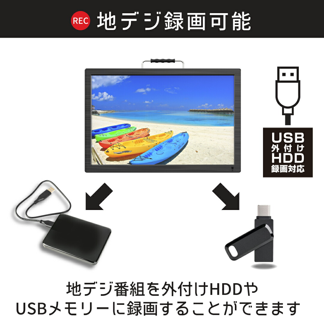 市場 車載用バッグ付き 家 19 ワンセグ 車 19インチ ポータブル 2電源 車載テレビ 地デジ 車載用 ポータブルテレビ フルセグ テレビ 車載