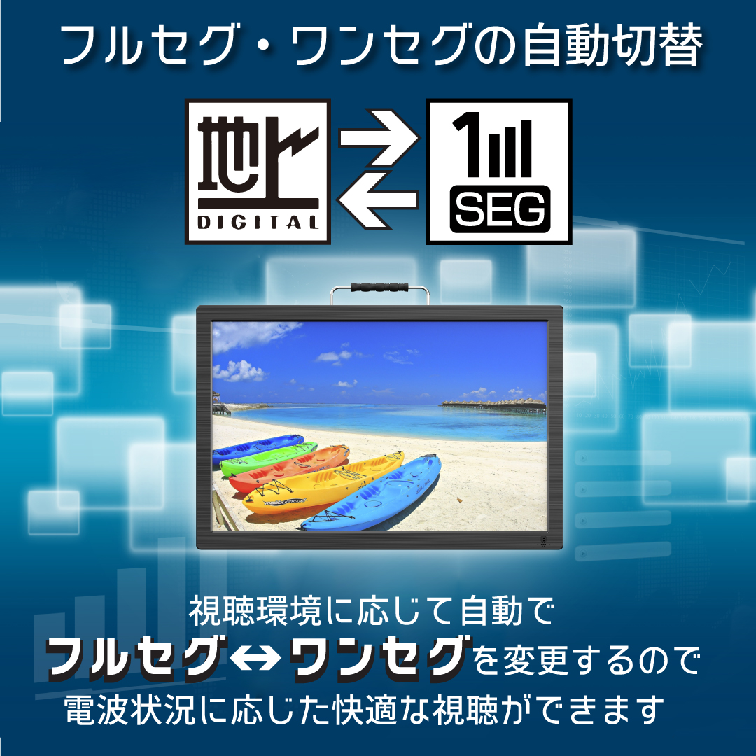 市場 車載用バッグ付き ワンセグ 車載用 車載 19 ポータブル 車 19インチ ポータブルテレビ フルセグ テレビ 車載テレビ 2電源 家 地デジ