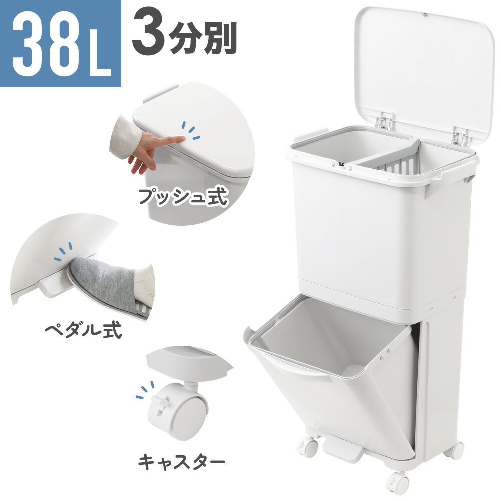 楽天市場】分別 ゴミ箱 トンボ ネオカラー分別スリムペダル2段 36L