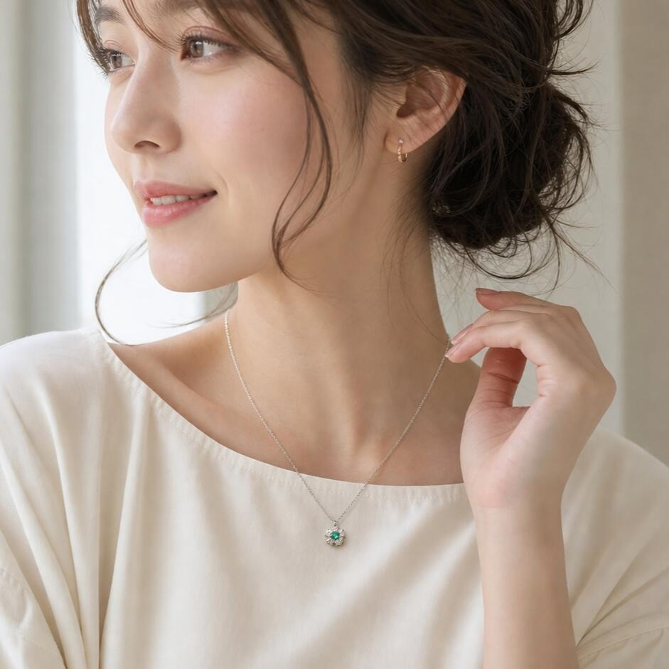 Pt パライバトルマリン ダイヤモンド ネックレス 0.065ct D0.16ct 40cm 鑑別書付 希少石 レアストーン トルマリン プラチナ 10月 4月 誕生石 星 スター|真珠ジュエリー卸直販ピッコリーノ