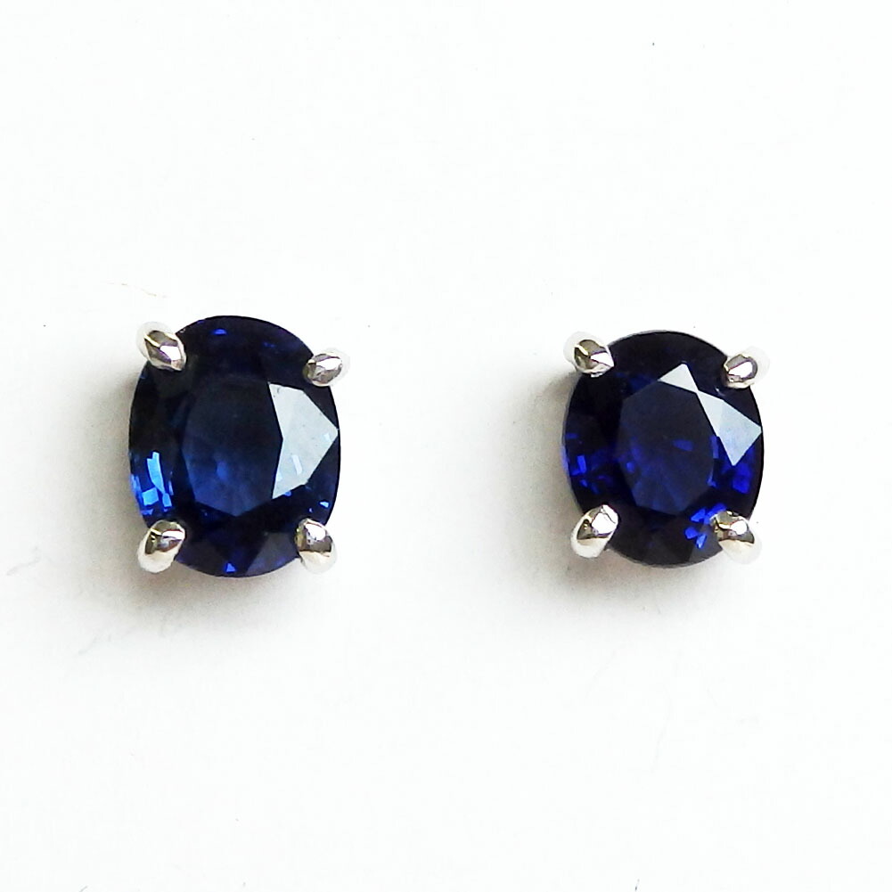 楽天市場】K18 天然 サファイア 計0.20ct 一粒ピアス 送料無料
