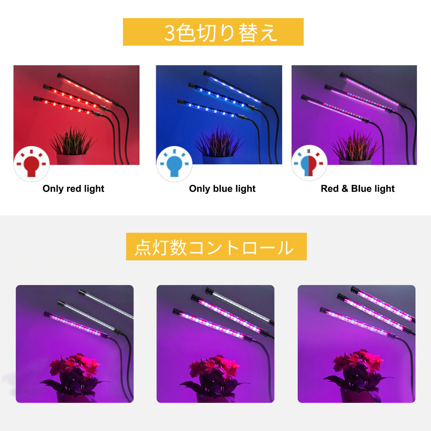 市場 4灯式 LED 植物 多肉植物育成 水耕栽培 植物育成 育成ライト 野菜工場 観葉植物 ledライト ライト 3モード調色 植物育成ライト  室内栽培