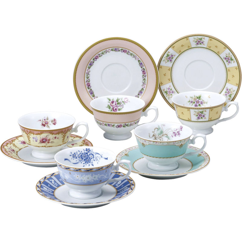 ナルミ フローラルブティック 5客アソート碗皿 41721-33459