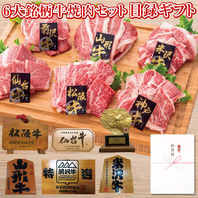 パネルスタイル目録ギフト 6大銘柄牛焼肉セット 1200g 3225-300｜ギフトとグルメの送・食・系