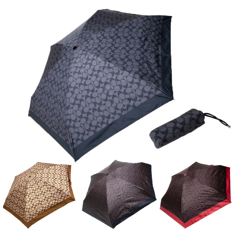 COACH 折りたたみ傘 99% UV保護　晴雨兼用 COACH コーチ 傘 シグネチャー UVカット99% 晴雨兼用 日傘 ミニ