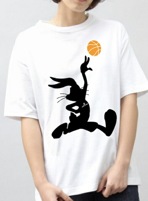 T Shirt Tプル上着 Tシャツ 春 炎節 半袖 オーバー大いさ ビッグ影ぼうし 御洒落 ホワイト 人外 White Black メンズ デニス極点マン ロッドマン ジョーダン バスケ バスケットボール Nba かっこいい 表通元祖 うさぎ ウサギ 家兎 美美しい 素敵 カワイイ レディース