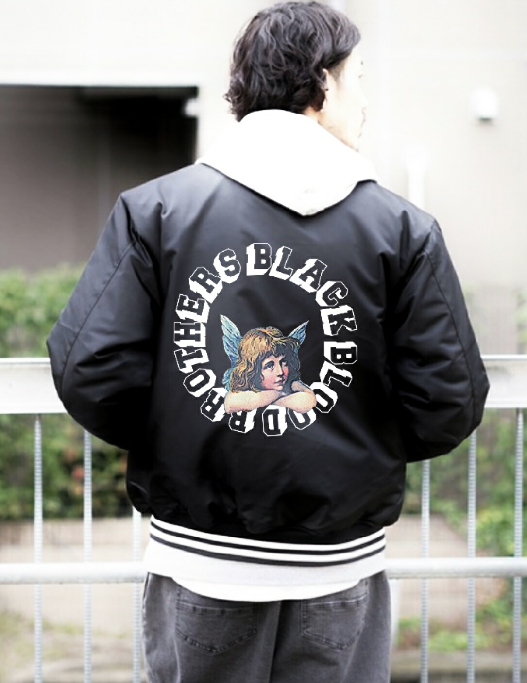 スタジャン ブラック Lサイズ 楽天市場】【Black Blood Brothers】スタジアムジャンパー スタジャン