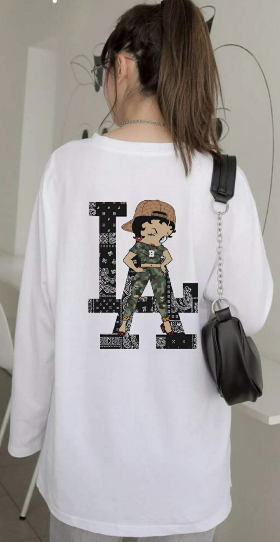 d.i.a 長袖 Tシャツ ショッパー柄 ロンT ギャル d.i.a 長袖 Tシャツ ショッパー柄 ロンT ギャル