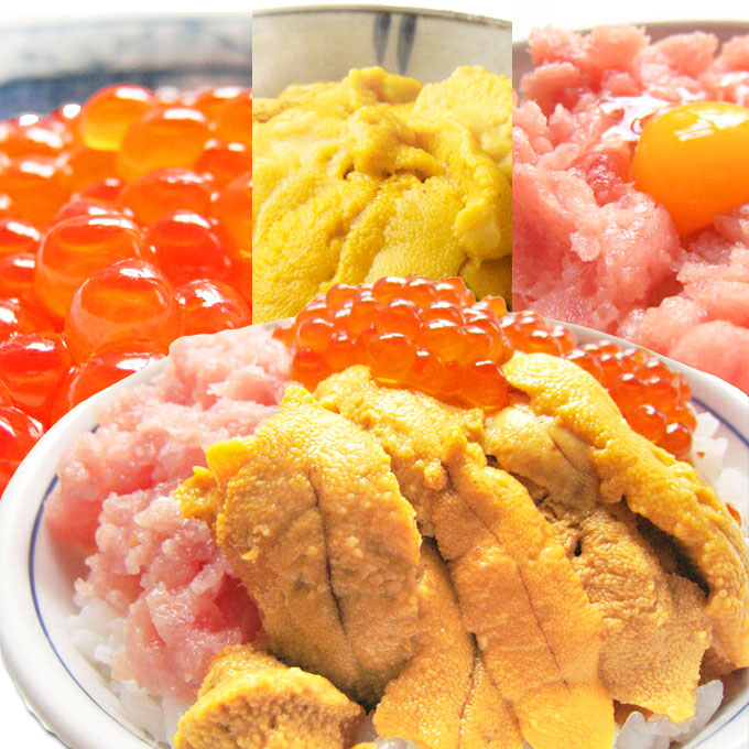 【父の日ギフト】海鮮丼 生ウニ100g、ネギトロ100g、イクラの醤油漬95gの福袋。手巻き寿司。海産物をプレゼントに海の幸。魚介 ワンランク上の贈り物(うに/ねぎとろ/いくら)に  手土産 送料無料 お返し 最強配送 ギフト 年中無休 即日発送